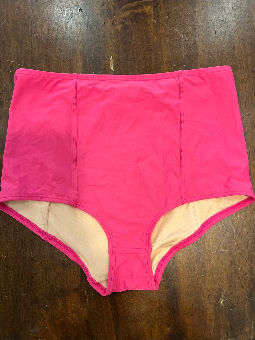 J. Crew High-Waist Swim Shorts in Hot Pink